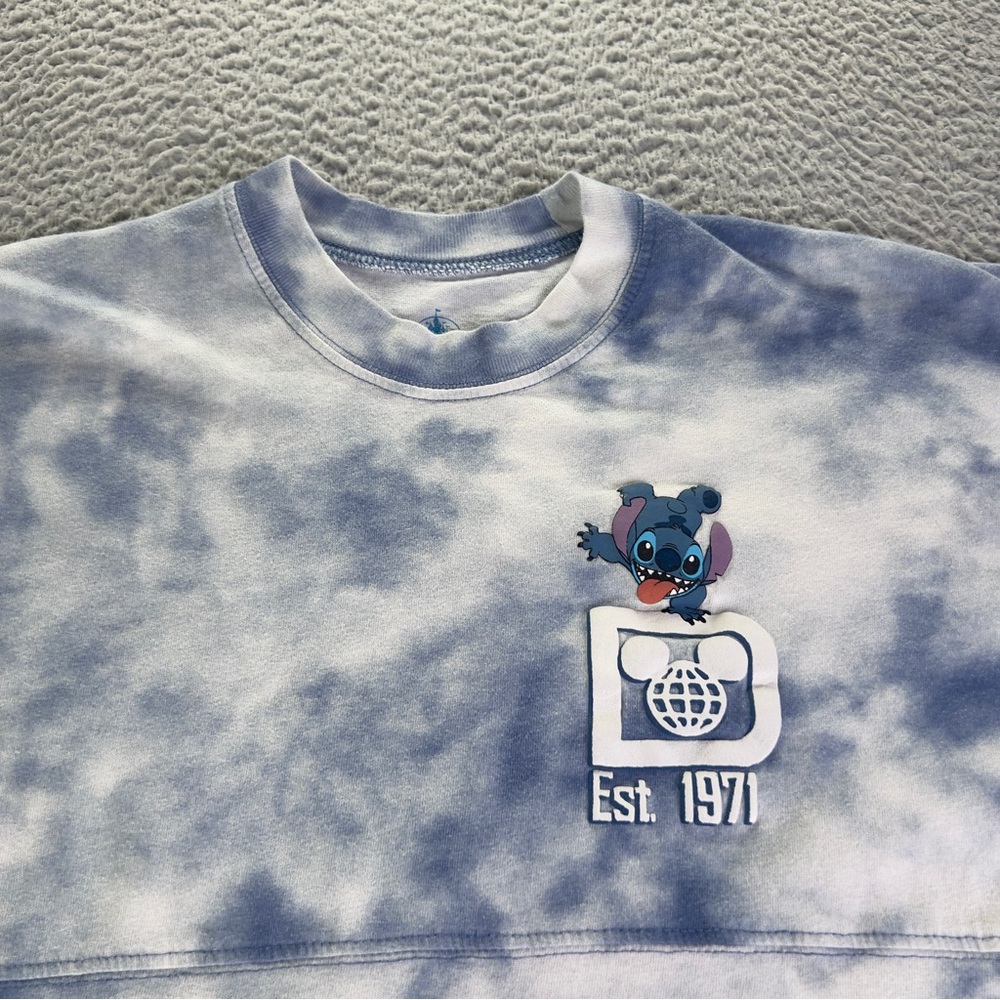 Disney Parks Stitch Spirit Jersey Shirt Adult XS Blue Tie Dye Experiment 626 - Picture 5 of 9